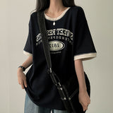 1817 カラーマッチングラウンド半袖Tシャツ