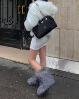 Bear fur boots