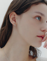 26SS★ H Edition Silver Off-Drop Hoop Earrings