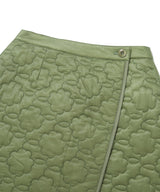 Women’s Clover Heart Quilted Wrap Mini Skirt Olive