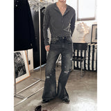 [S/S] Deep muscle henry neck knit sleeves(3color)