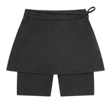 SNUVY 2-IN-1 サイドスリットスカート ショートパンツ (2COLOR)