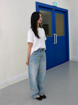 PUPPY EMBROIDERED CURVED DENIM code 26225