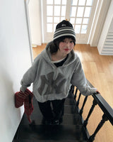[Lining brushed] キュリーニューヨークパッチダメージフーディドジップアップ