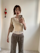 cropped layered tee
