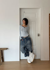 DOUBLE POCKET WIDE DENIM