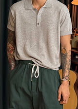 イズリネンカラー半袖ニット 6COLOR