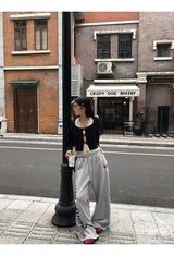 Lace Inner Layered Red Bow Long Sleeve Tee (Lace Inner Set)