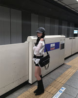 スクエアファスナークロスバッグ