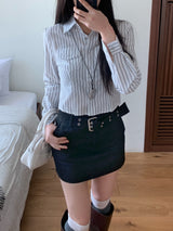 クロードベルトデニムミニスカート