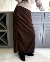 Yurin Shirring Ribbed Long Skirt