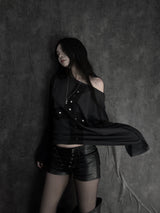 cross stud loose fit long sleeve (2color)