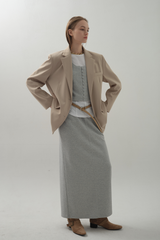 Glossy Wide Jacket_Beige
