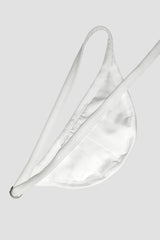 Satin belted bag, Ivory