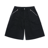 25SS ジッパーディテールデニムショートパンツ ブラック