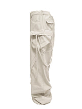  CUT OUT STRING CAGO PANTS . DRITY BEIGE
