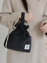 【MADE】Corduroy Pouch Bag - Black