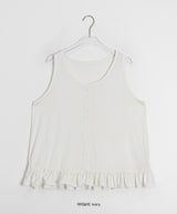 [BAONHAUS] Hironen Button Frill Layered Sleeveless