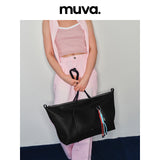 muva. Genuine‑Leather Travel Hand & Shoulder Bag, Extra‑Large‑Capacity Fashion Waterproof Gym Purse for Women, New Arrival Aug 13