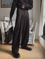 Chief Deep Pintuck Wool Slacks
