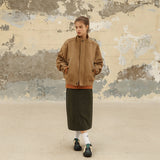 WOOL CROPPED HIGH-NECK SHORT COAT