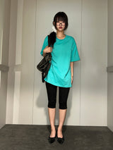 Back Piece Hotfix Stud Vivid Oversized T-Shirt 3color