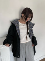 Yvonne Check Hood Cotton Boxy Fit Jumper