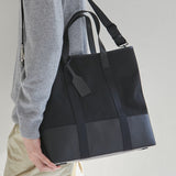 Dual Top Canvas Tote Bag_Black