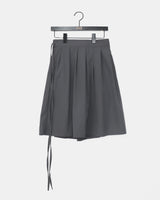 Akin ribbon pintuck flare midi skirt