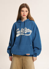 Crack Printed Logo Hood - Blue