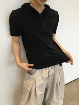ゴーデ ヘンリーネック フーデッド ショートスリーブ Tシャツ 5カラー