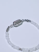 All surgical steel milky gemstone star bracelet