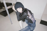 Back see-through angel long-sleeved t-shirt