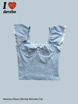 Romance Flower Shirring Sleeveless Top