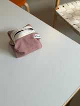 Clam round pouch _ Corduroy warm pink