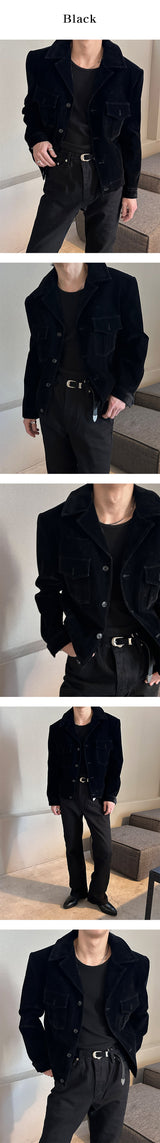 [F/W] ベルベット2ポケットデニムジャケット(2color)