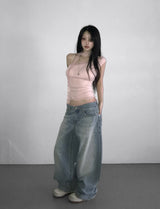 pink lingerie outfit denim pt