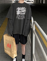 No.0717 BL レイヤードオーバーTシャツ