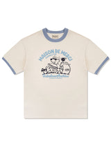 UNISEX オーバーフィットパピーサーフィンリンガーショートスリーブT　クリーム (FCE2TS401M)