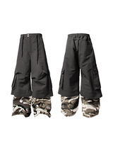 RELABEL Time Element (Flowing Cross Dressing) Detachable Crotch Skirt Splicing White Gray Camouflage Workwear Pants