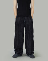 stainless steel linen wide denim jeans