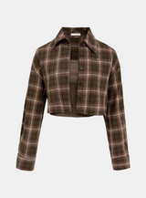 Cheeks Checkered Shirt Top Set