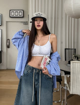 Nor ボタンワッフルクロップトップ (+ With Cup)