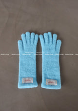 Patch Finger Slit Long Gloves