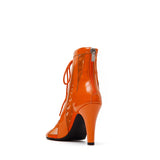 See-Through Patent Combination Open Toe Heel(Orange)
