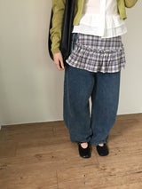 Plaid Layered Wrap Skirt (2color)