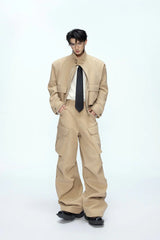 Deconstructed Utility Cropped Jacket