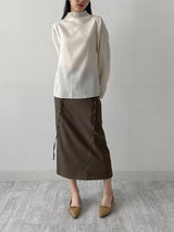 Ritz Pleated Mock Neck Blouse