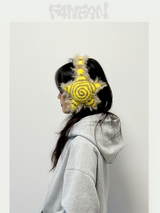 Handmade Crochet Star Ear Muffs in Banana Latte Color （Yellow & Warm Latte Brown）