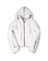 FAUX FUR MULTI ZIPPER WHITE JACKET